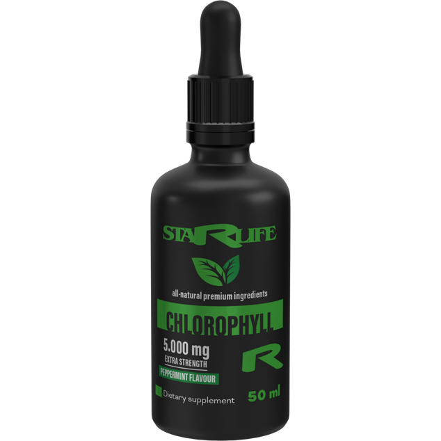 CHLOROPHYLL DROPS  -  silný antioxidant s výraznými hojivými a protizápalovými účinkami, Starlife  50 ml